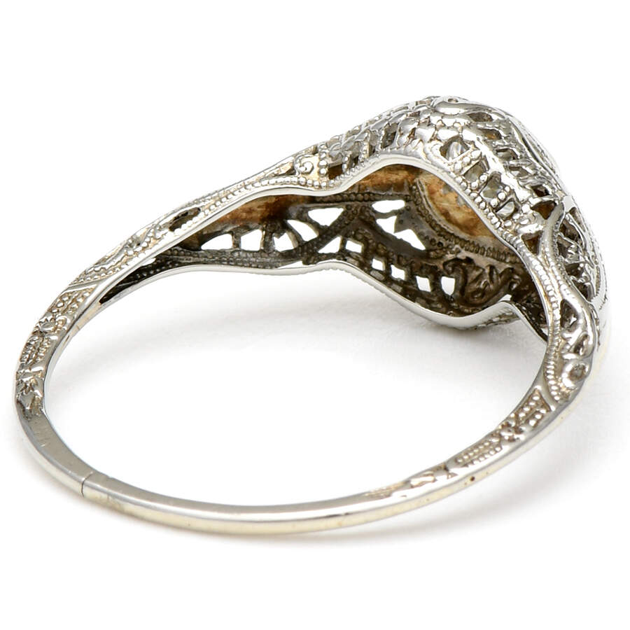 18KW Art Deco Diamond(0.24) Solitaire Ring-2