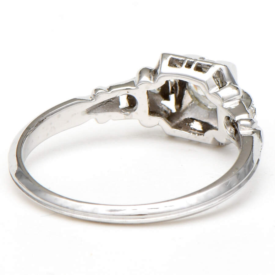 18KW Art Deco Diamond(0.29) Engagement Ring-2
