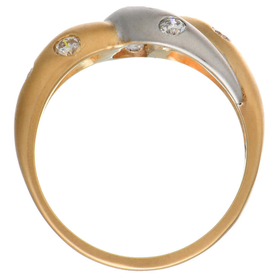 14KYW Textured Two Tone Diamond(0.50) Ring-4