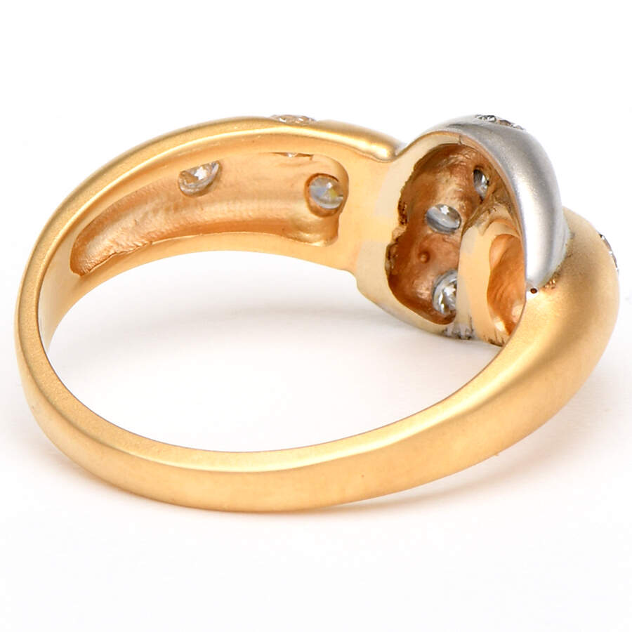 14KYW Textured Two Tone Diamond(0.50) Ring-2