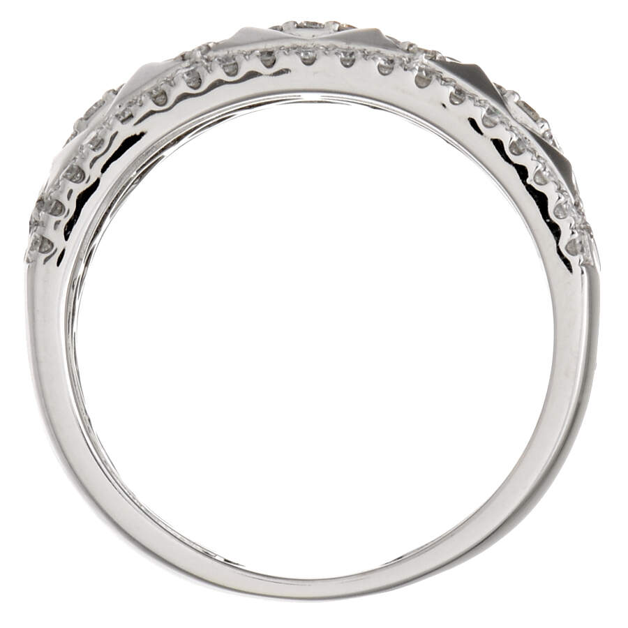 14KW Diamond (1.18) Geometric Wide Band Ring-4