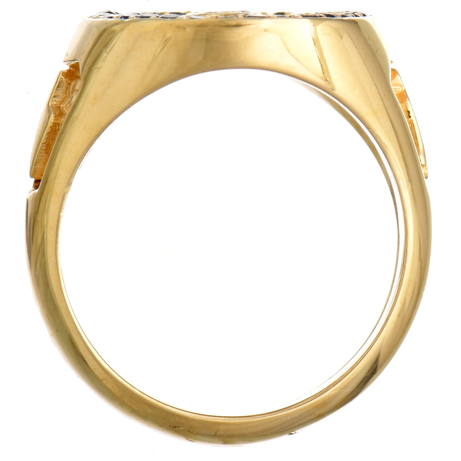 14KY Master Mason Masonic Diamond (0.30) & Sapphire (0.99) Ring-4