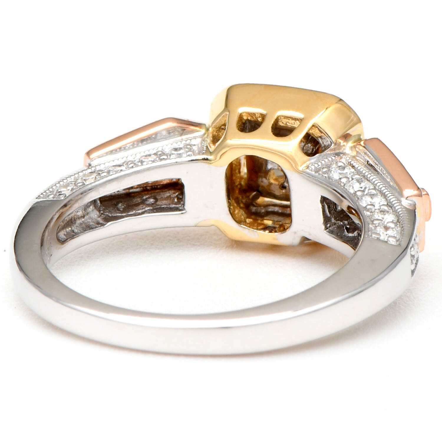 18KWYR Light Yellow & White Diamond(1.03) Bridal Ring-2