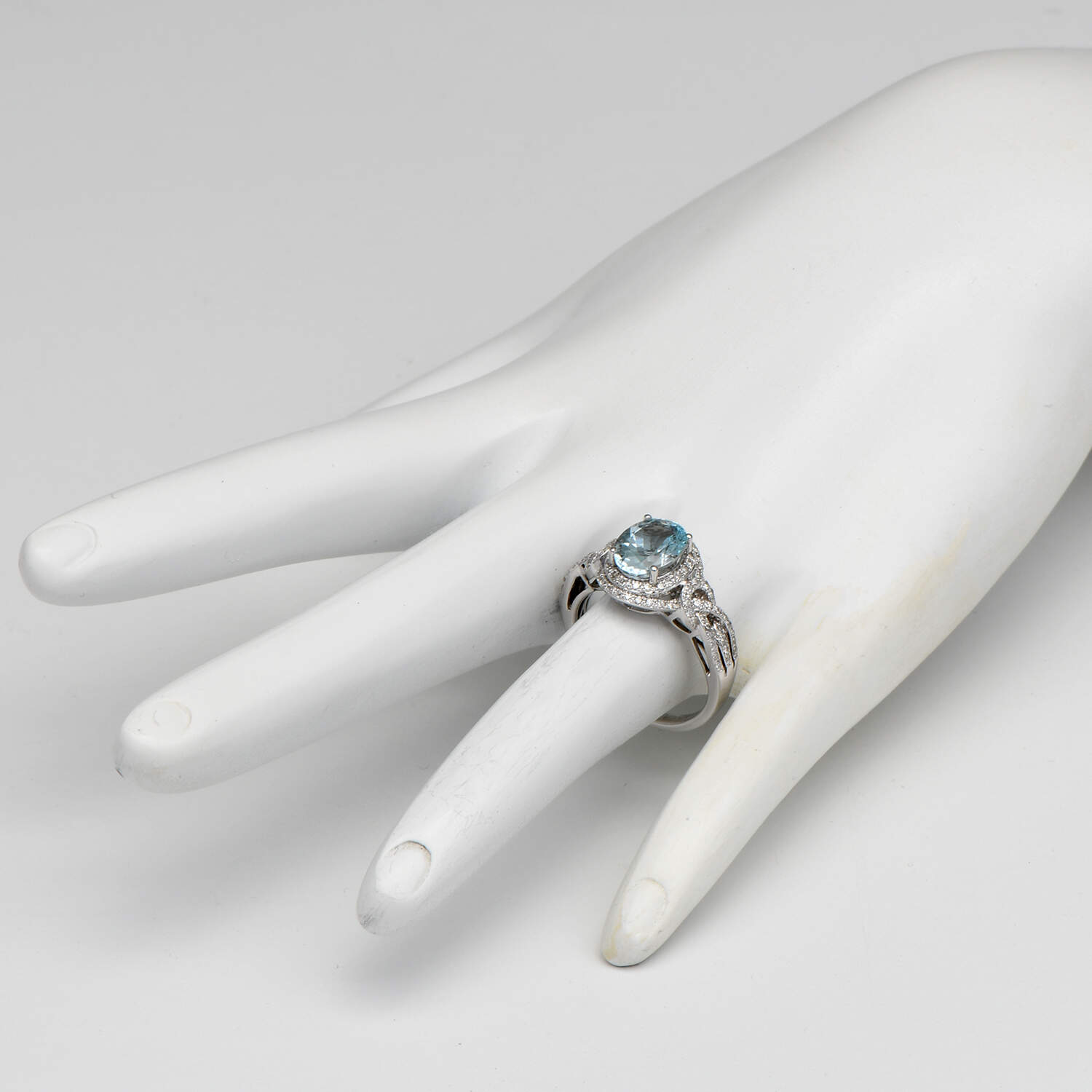 14KW Effy Aquamarine(1.80) & Diamond(0.50) Ring-6