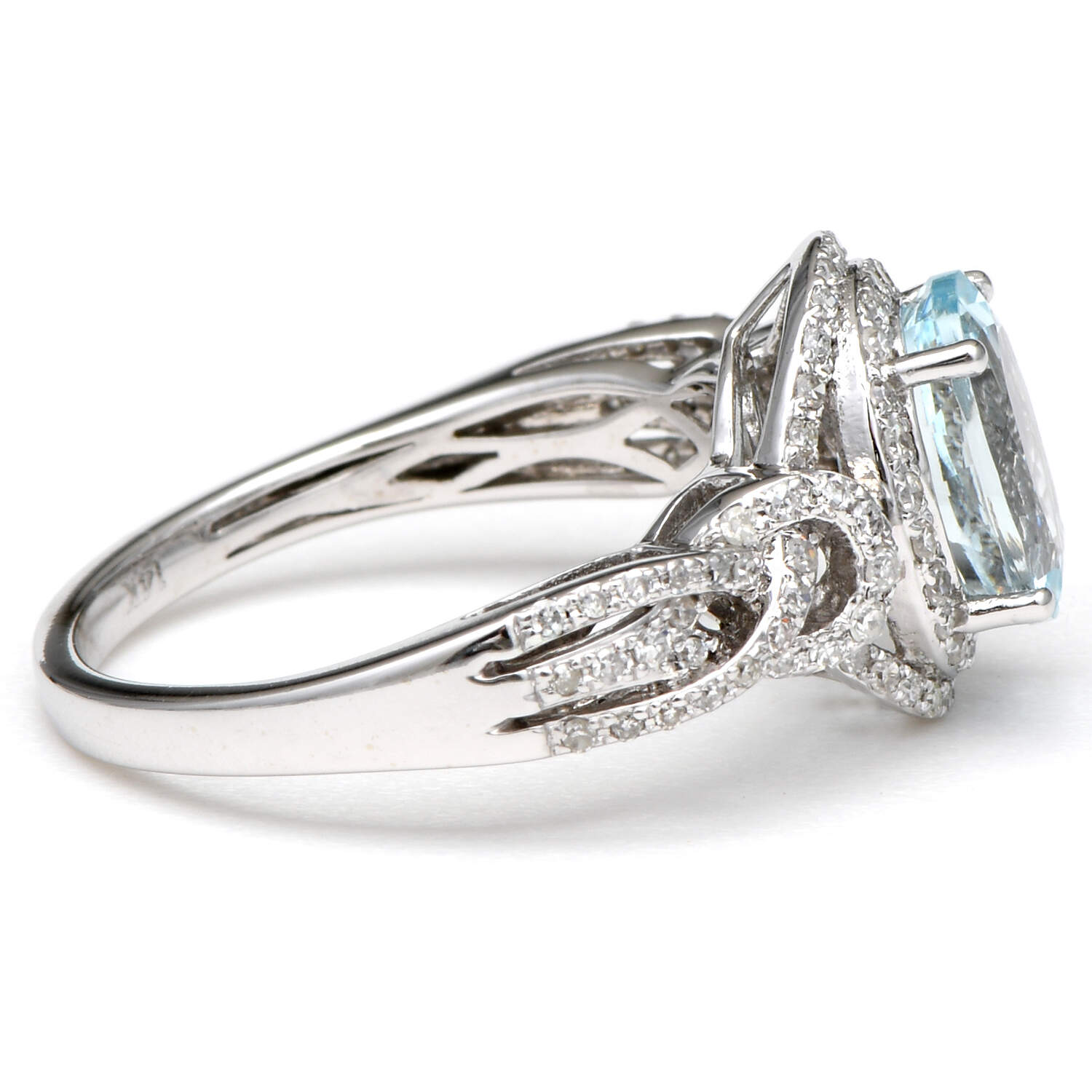 14KW Effy Aquamarine(1.80) & Diamond(0.50) Ring-4