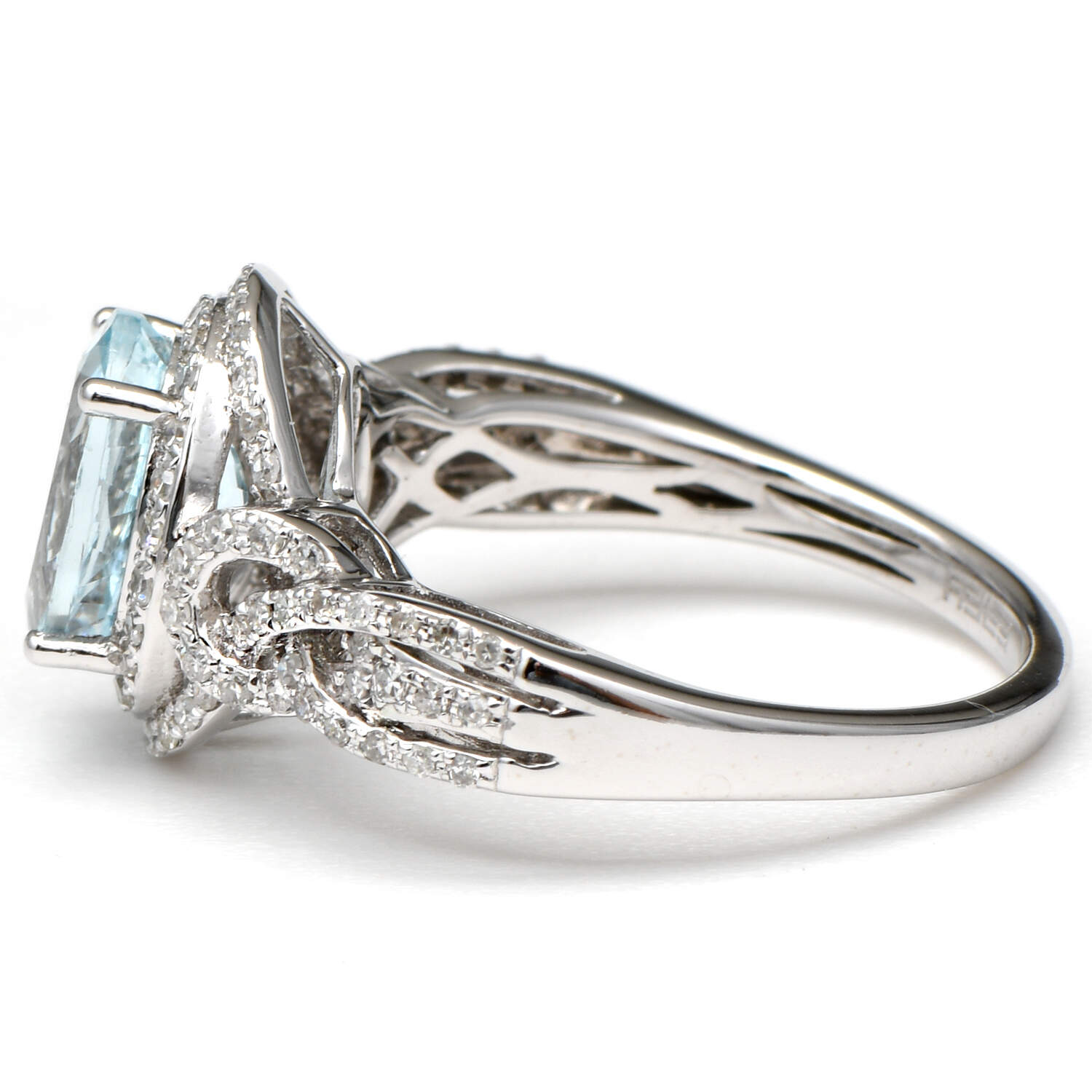 14KW Effy Aquamarine(1.80) & Diamond(0.50) Ring-3