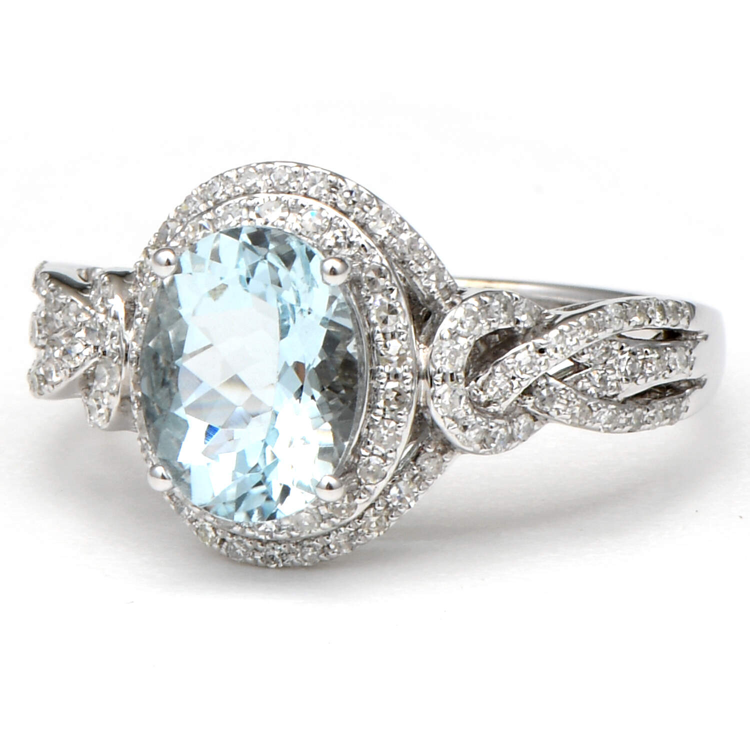 14KW Effy Aquamarine(1.80) & Diamond(0.50) Ring-1