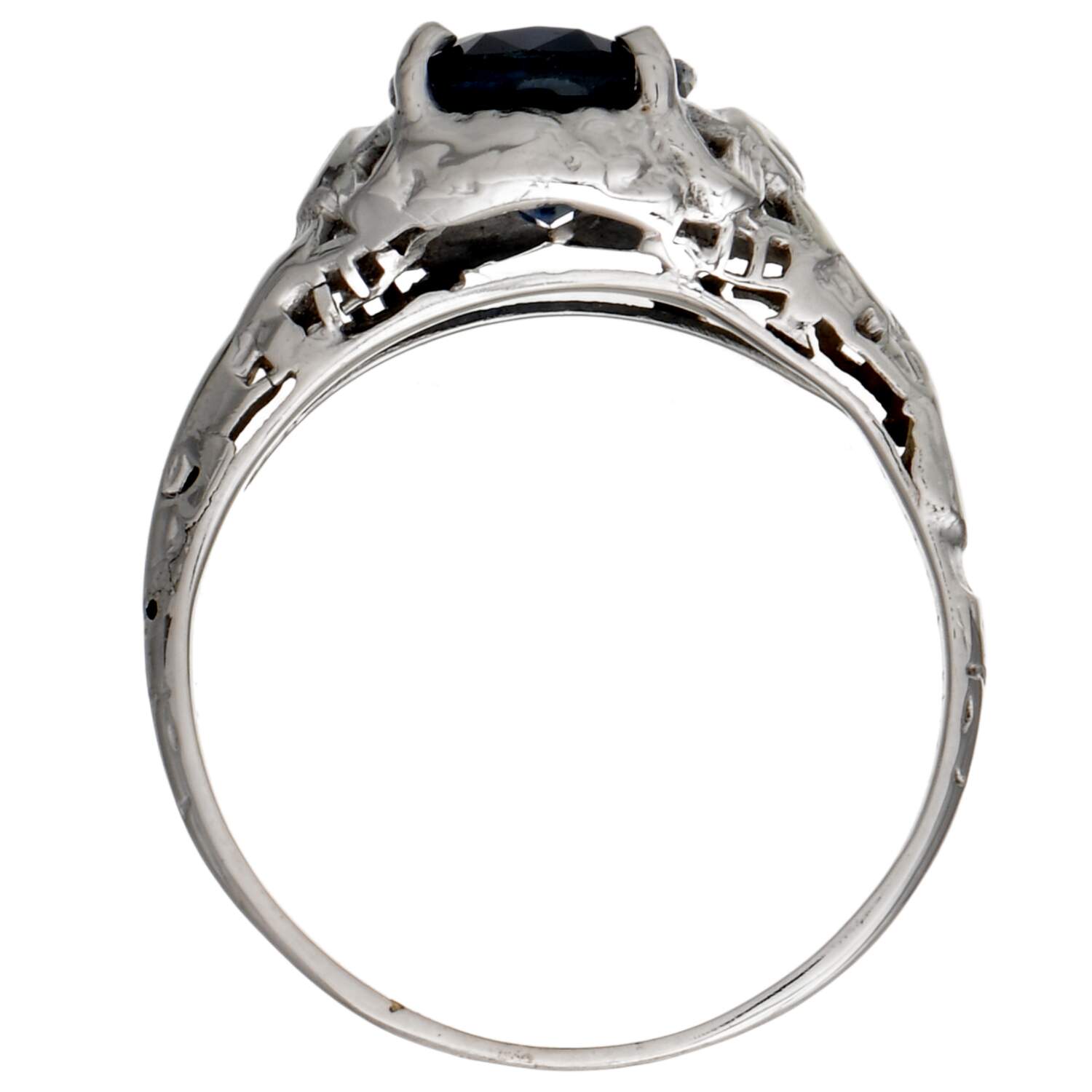 18KW Art Deco(2.08) Sapphire Ring-5