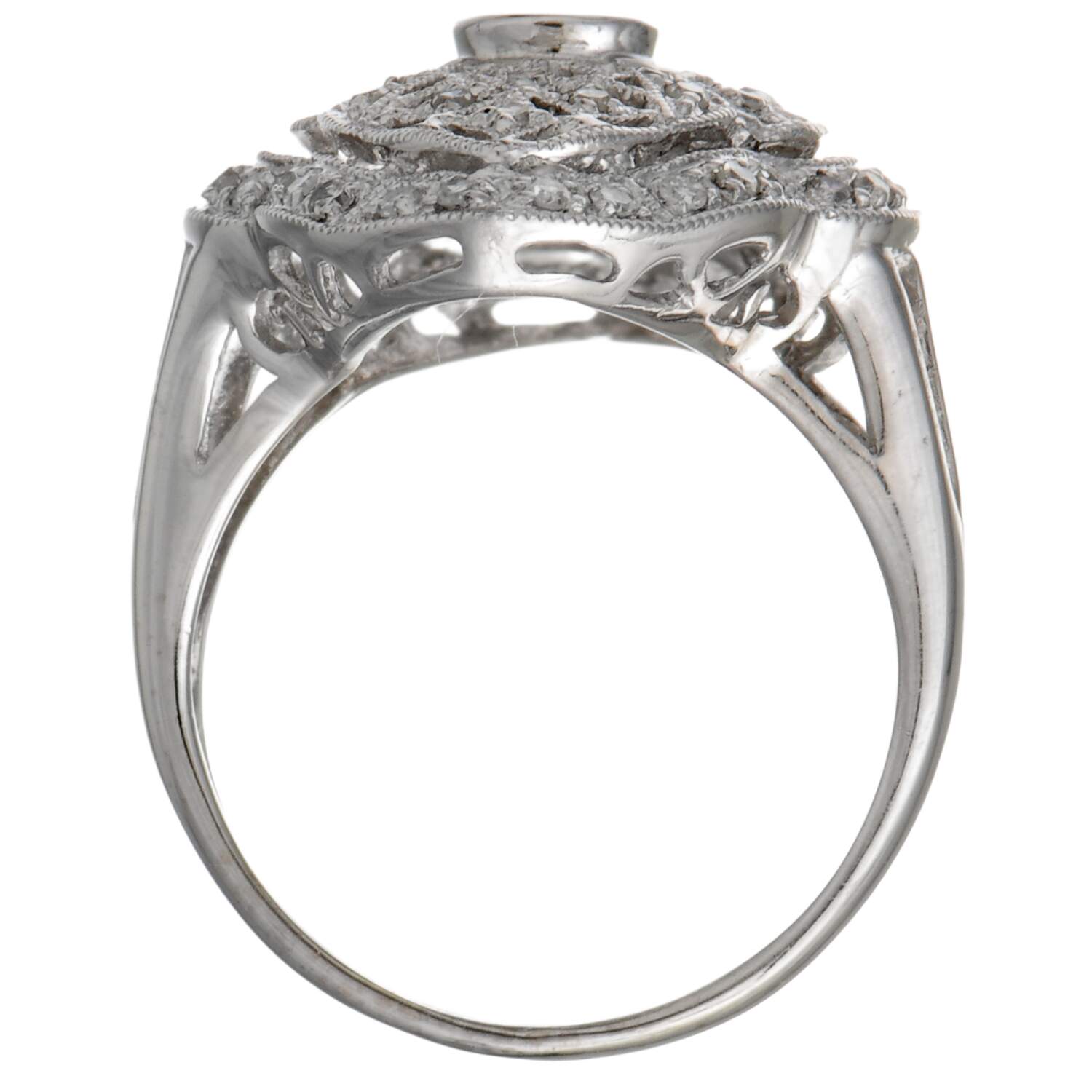 14KW Emerald (0.10) & Diamond (0.25) Shield Ring-5