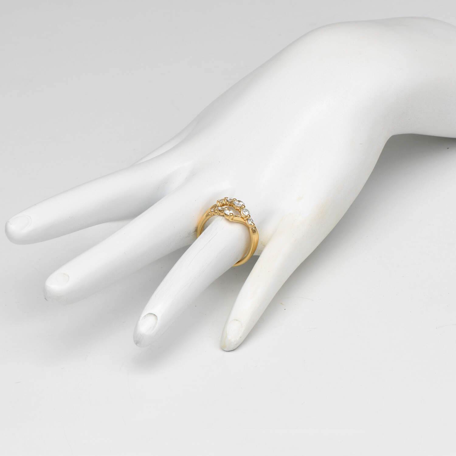 18KY Diamond (0.78) Crossover Band Ring-6