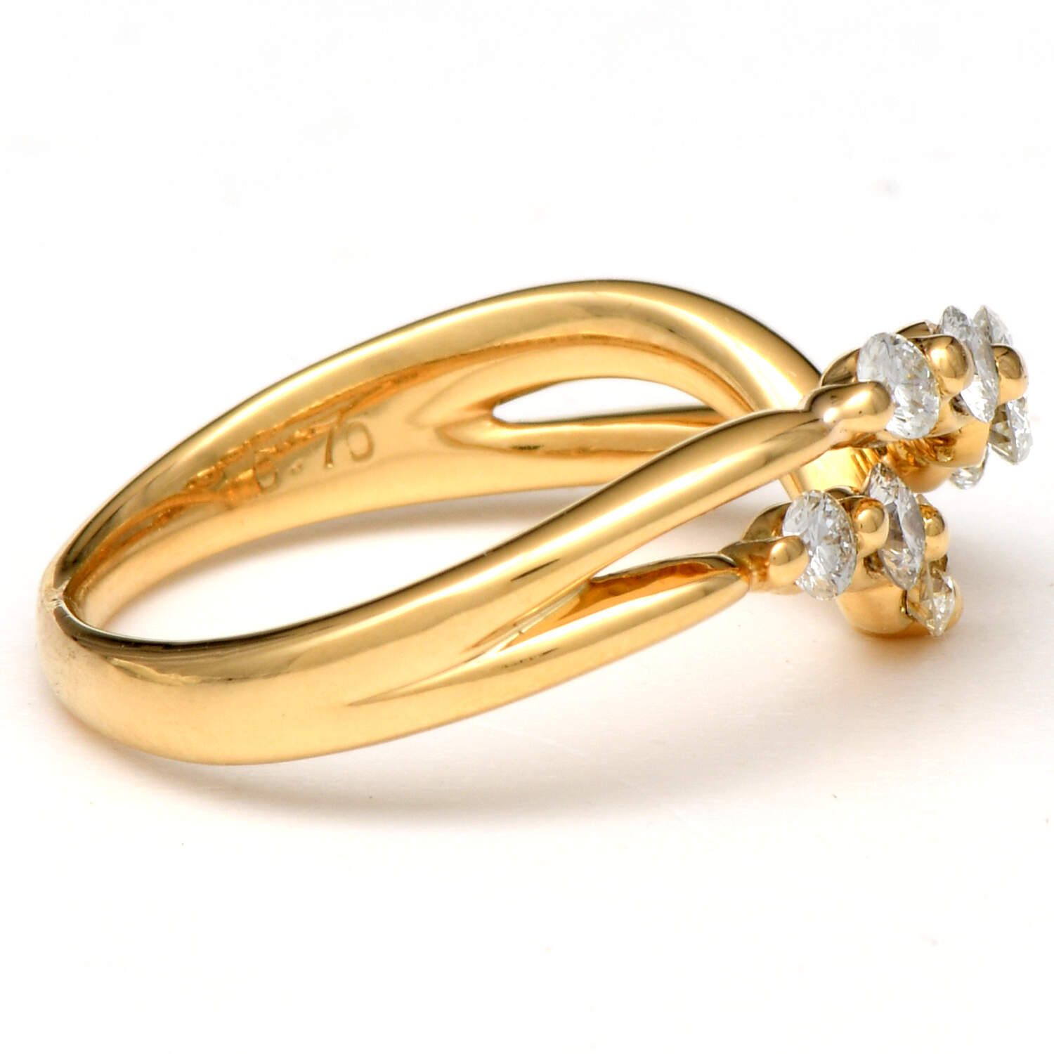 18KY Diamond (0.78) Crossover Band Ring-4