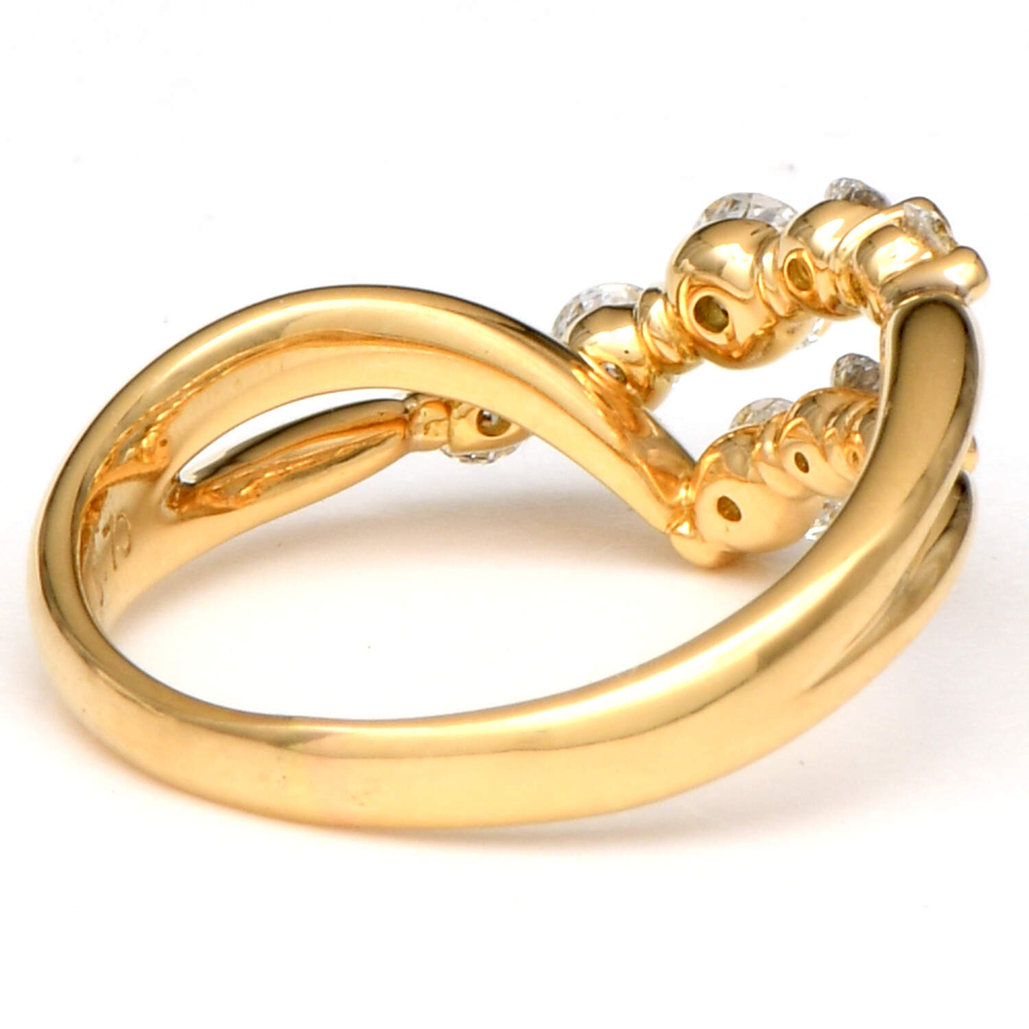 18KY Diamond (0.78) Crossover Band Ring-2