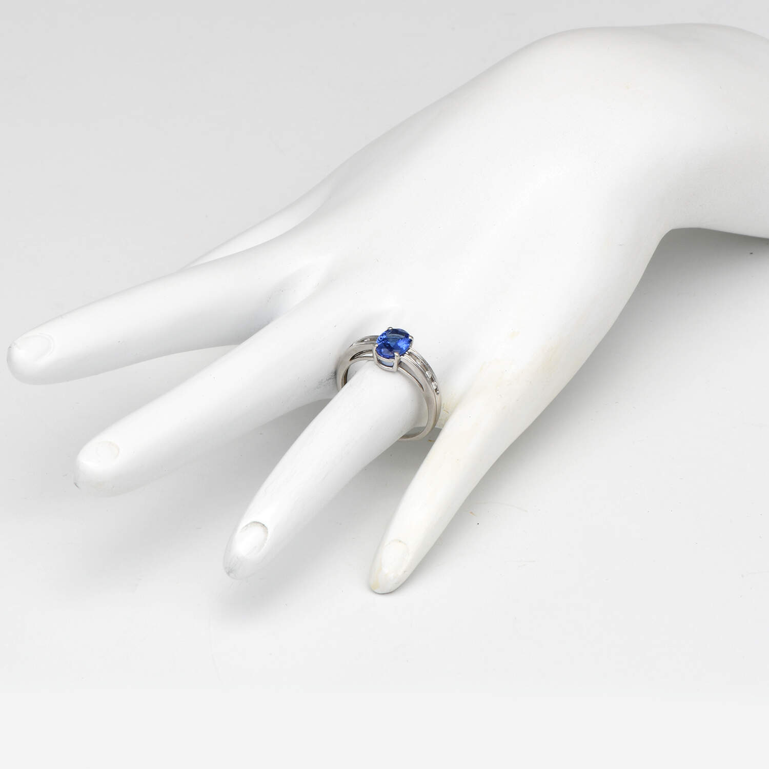 Platinum Tanzanite (1.12) & Diamond (0.06) Ring-6