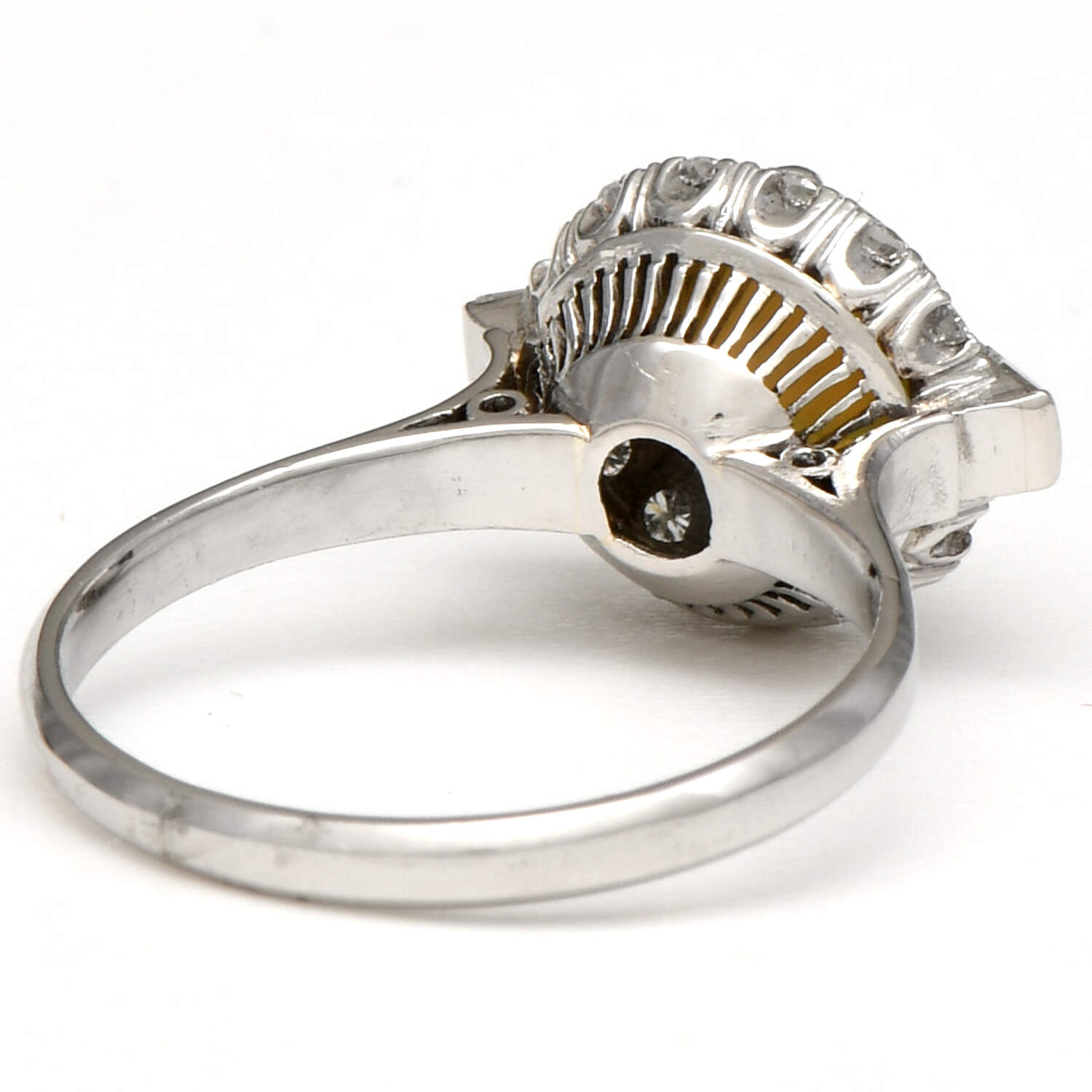 Platinum Vintage Rare Chrysoberyl Cateye(1.55) & Diamond( 0.18) Ring-2