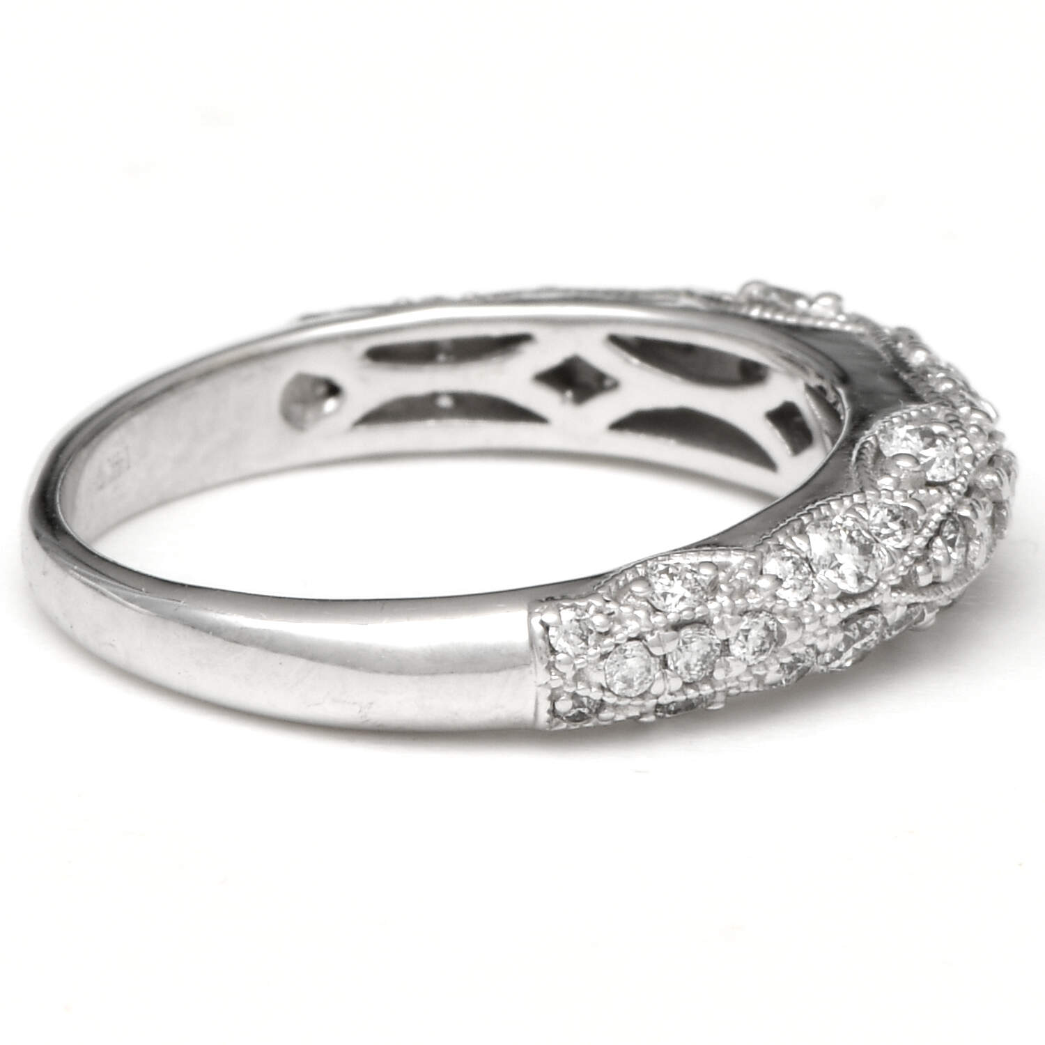 14KW Diamond (0.77) Lace Band Ring-4