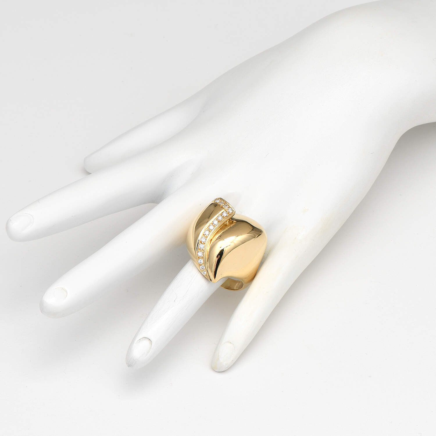 18KY Charles Krypell Diamond (0.39) Sculptural Statement Ring-6