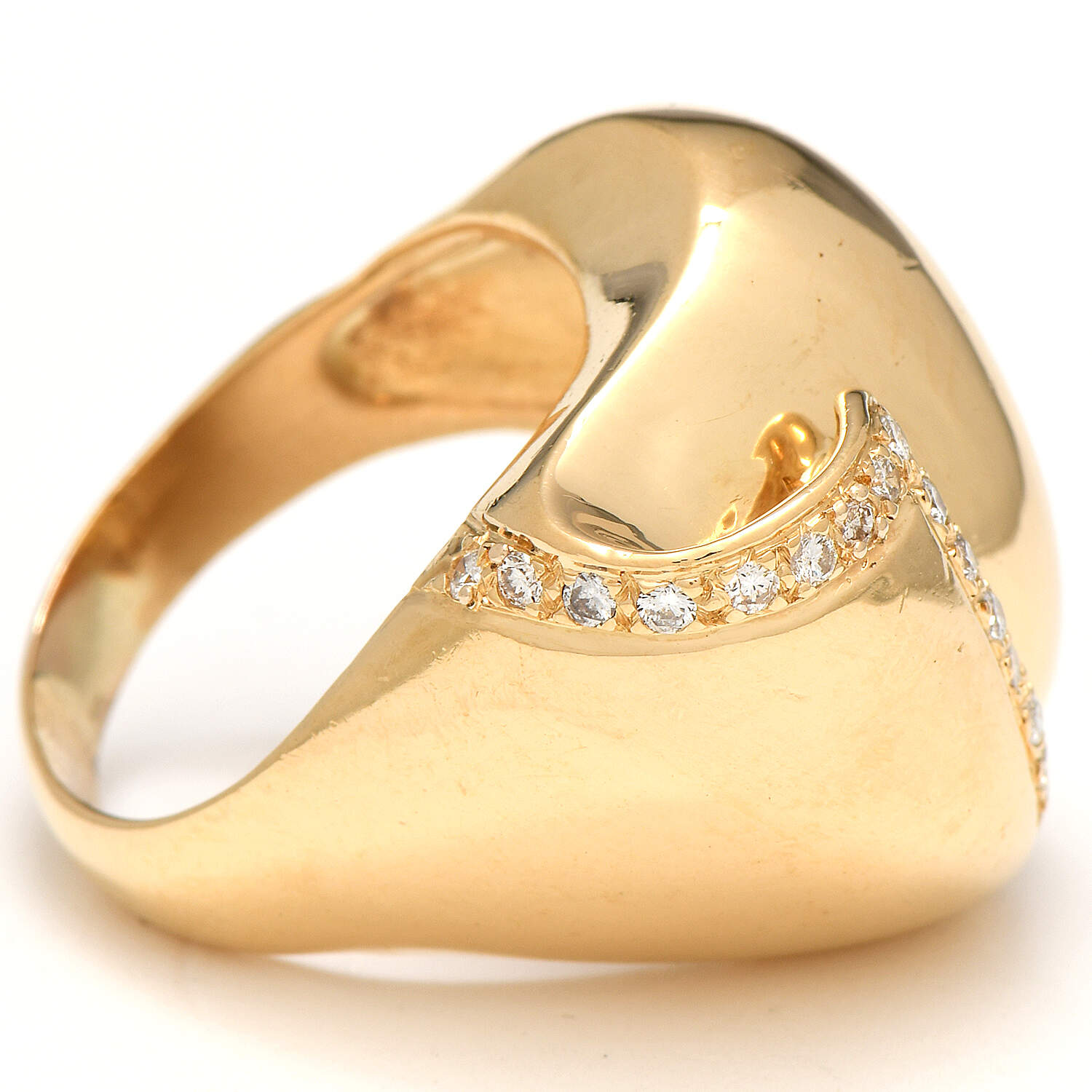 18KY Charles Krypell Diamond (0.39) Sculptural Statement Ring-4