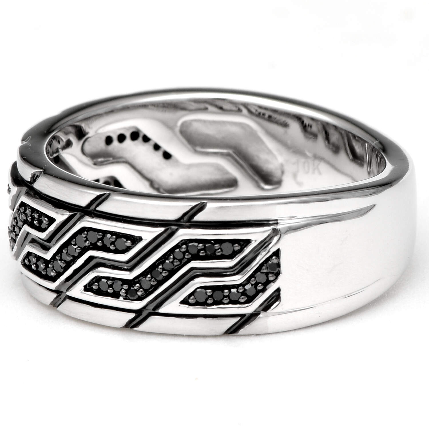 10KW Black Diamond(0.30) Zigzag Band Ring-3