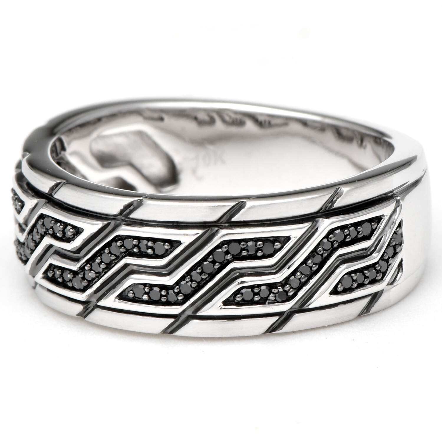 10KW Black Diamond(0.30) Zigzag Band Ring-1