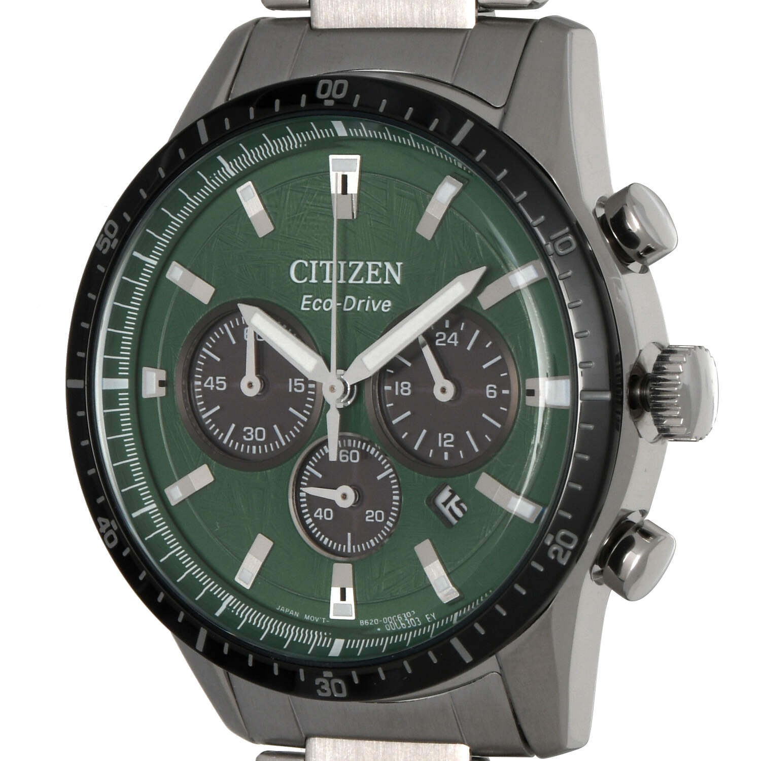 Citizen Sport Chronograph Green Dial Eco Drive Quartz Watch-7