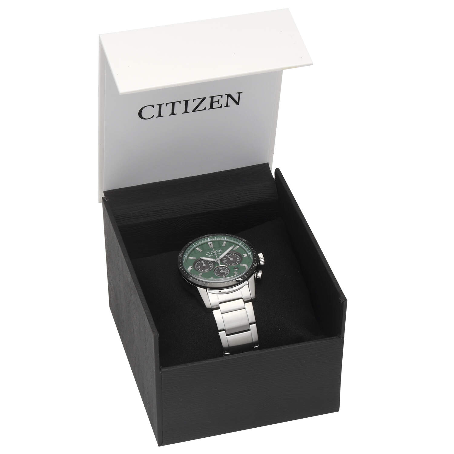 Citizen Sport Chronograph Green Dial Eco Drive Quartz Watch-10
