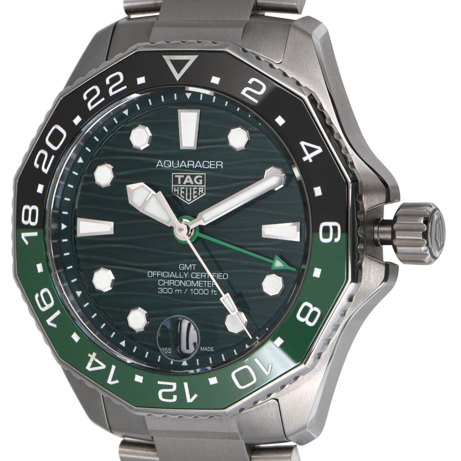 TAG Heuer 42mm Aquaracer GMT with Green dial and Box and Papers-7