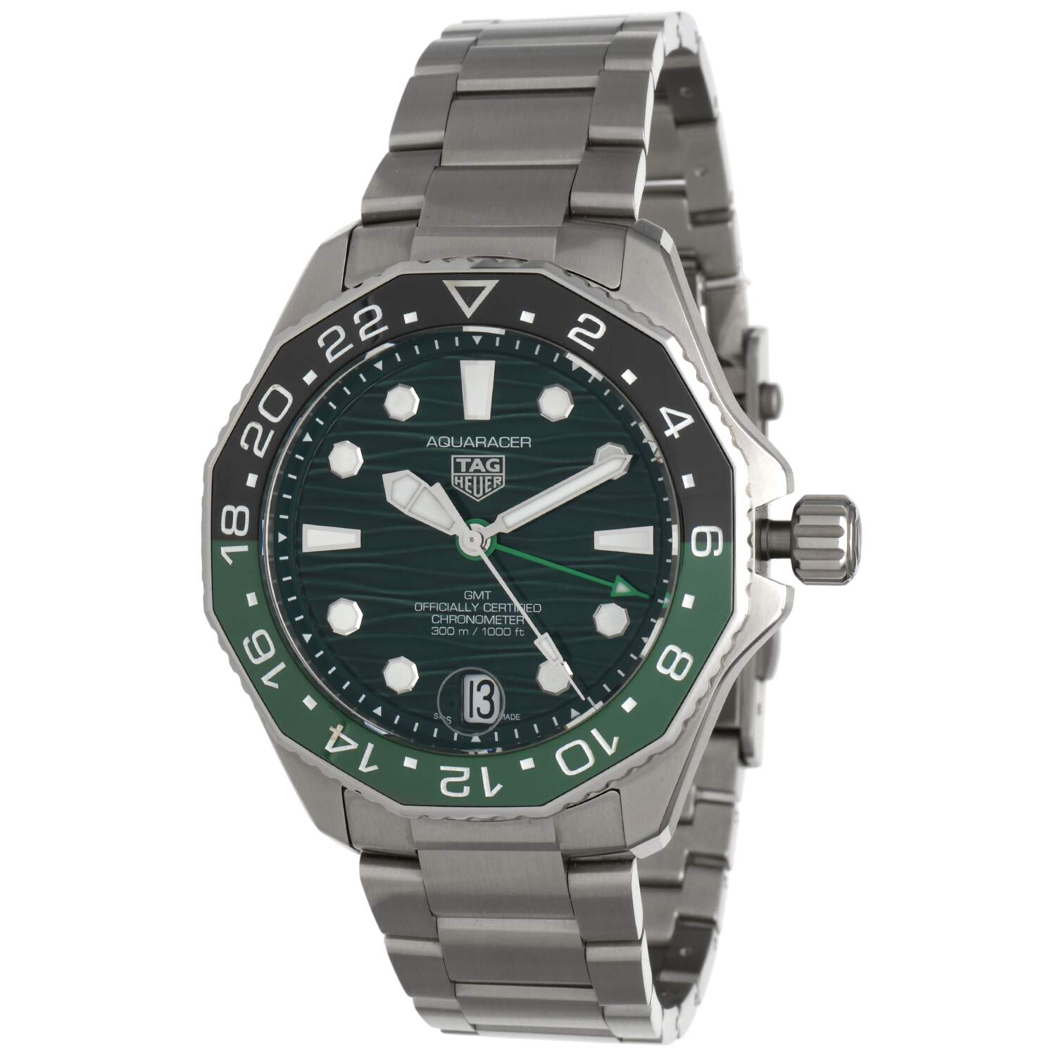 TAG Heuer 42mm Aquaracer GMT with Green dial and Box and Papers-1