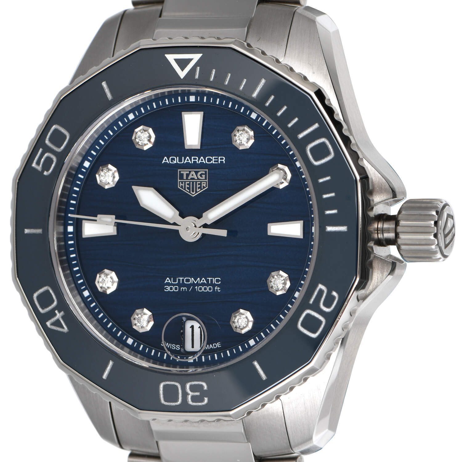TAG Heuer Aquaracer Ceramic Bezel with Diamond Hour Markers-7