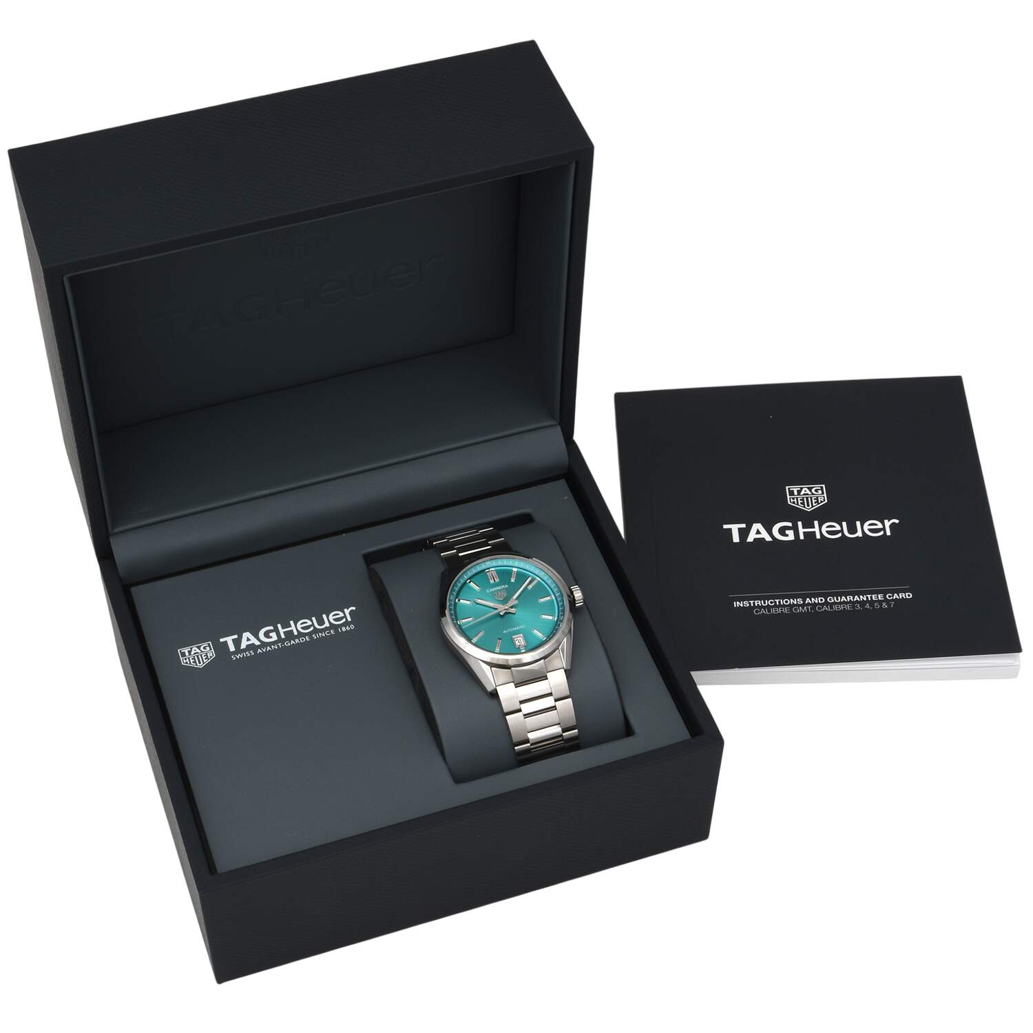 TAG Heuer Carrera Date 36mm Vivid Turquiose dial with Box and Papers-11