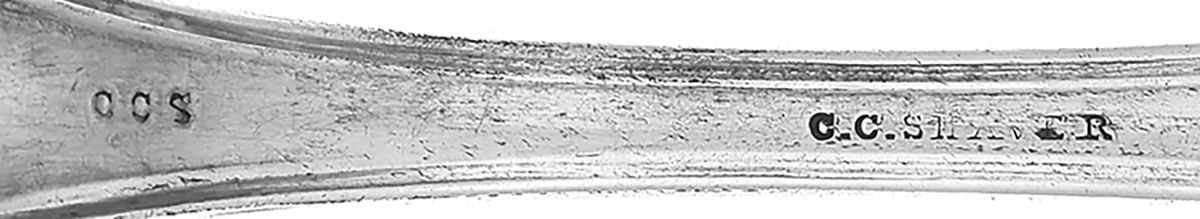 Coin Silver Flatware Spoon-Dessert/Oval Soup by Charles C Shaver-3