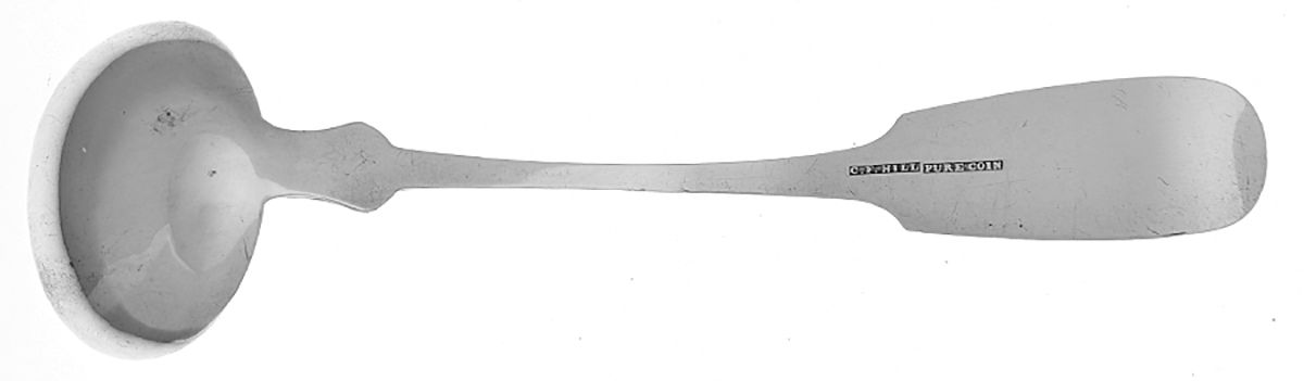 Coin Silver Flatware Solid Piece Cream Ladle by Charles F. Hill-2