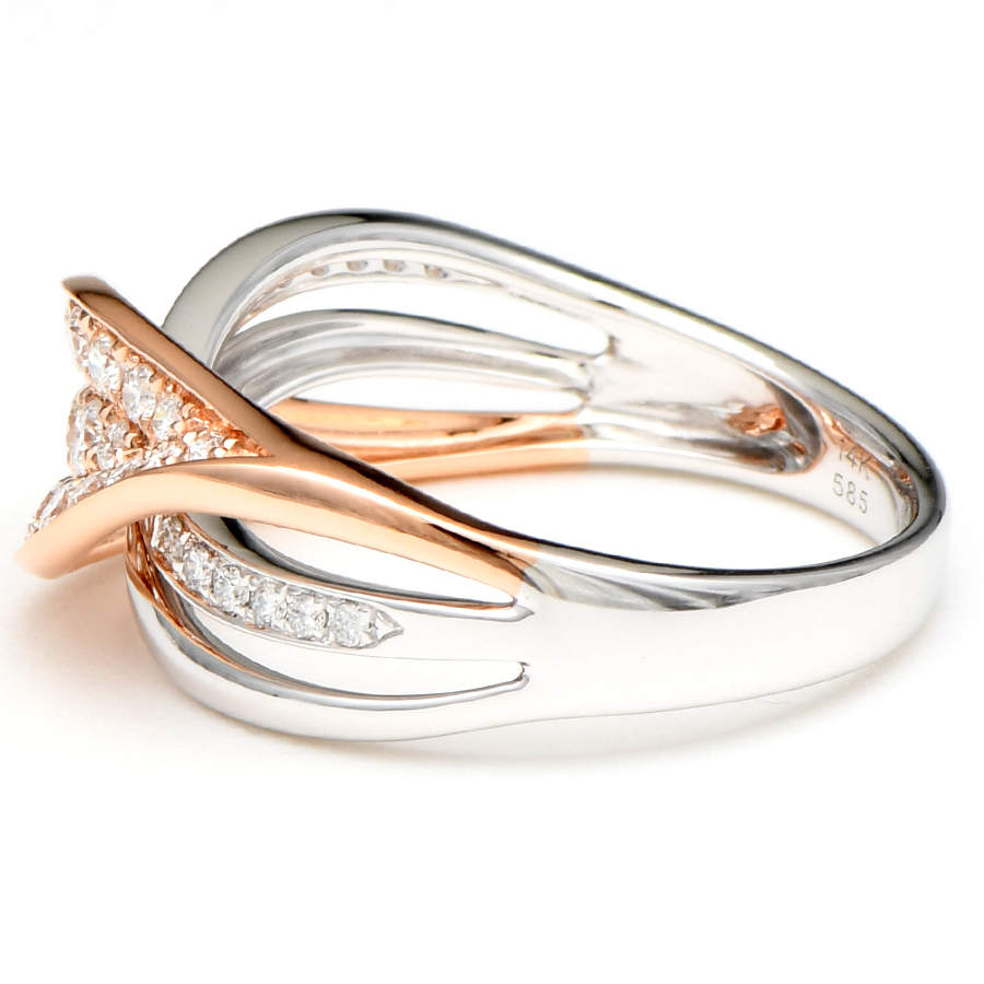 14KWR Diamond (0.53) Pave Leaf Ring-3