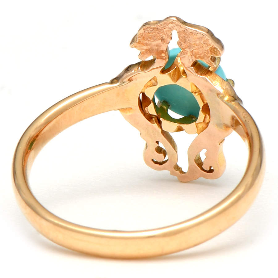 14KY Turquoise Griffin Ring-2