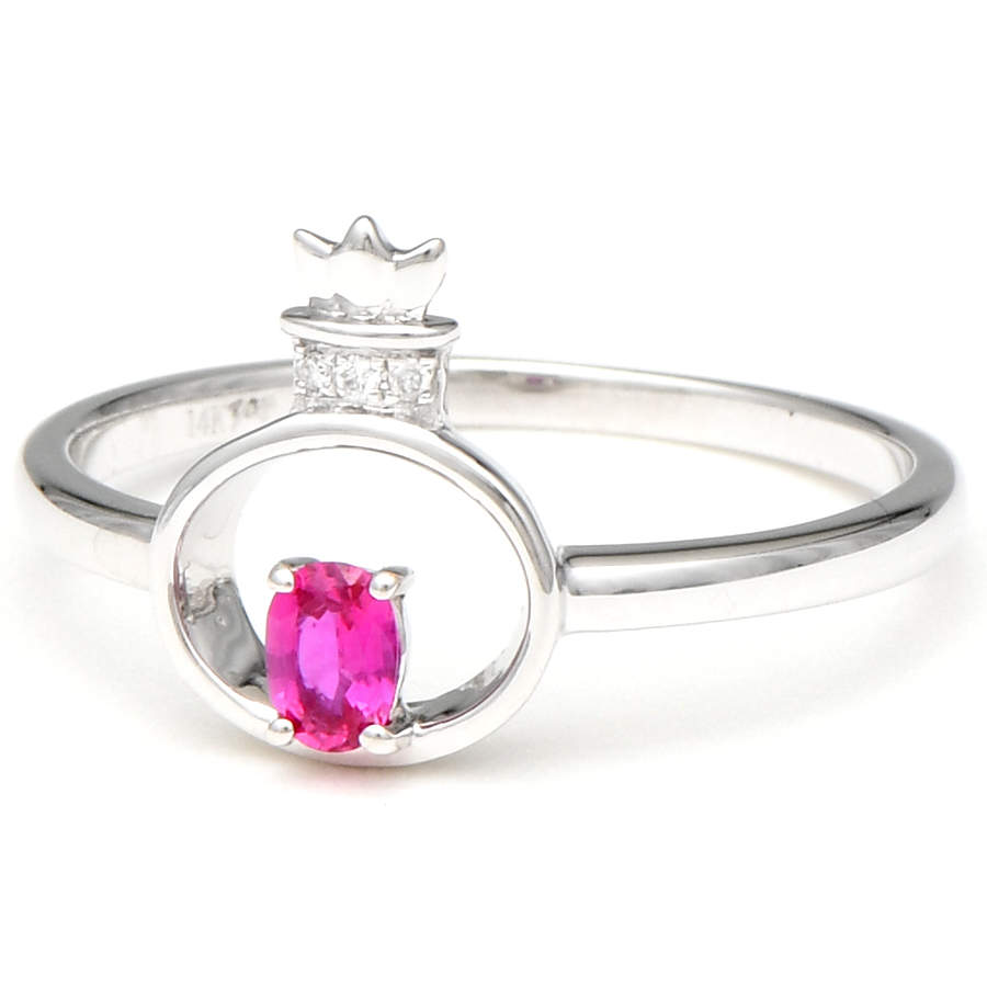 14KW Ruby (0.18) & Diamond Ring-1