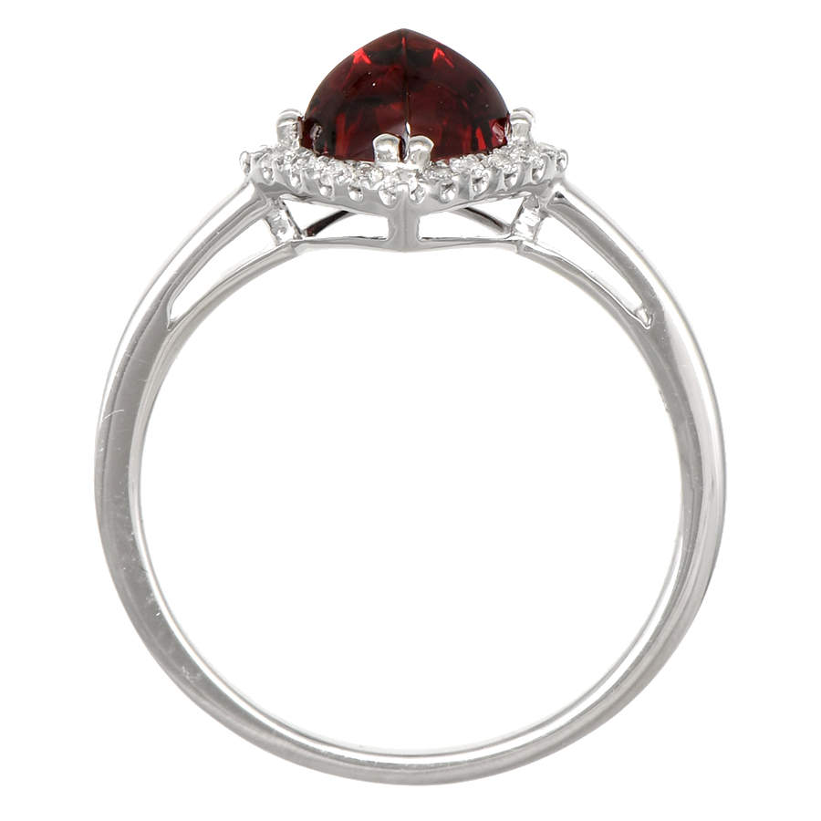 14KW Sugarloaf Garnet (1.47) & Diamond (0.07) Halo Ring-4