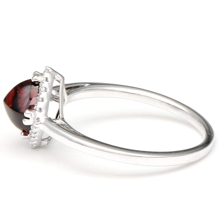 14KW Sugarloaf Garnet (1.47) & Diamond (0.07) Halo Ring-3