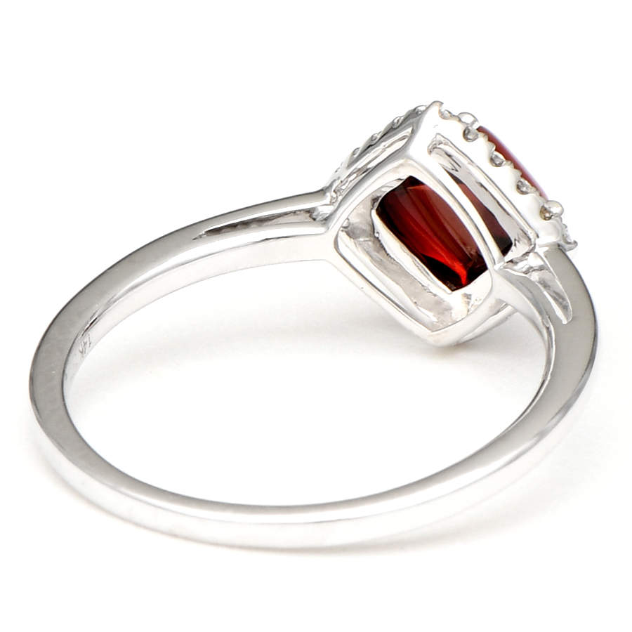 14KW Sugarloaf Garnet (1.47) & Diamond (0.07) Halo Ring-2