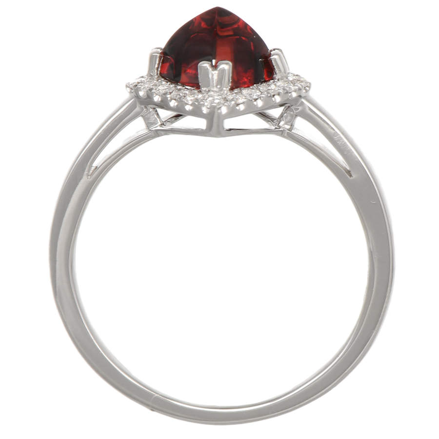 14KW Sugarloaf Garnet (1.47) & Diamond (0.10) Halo Ring-4