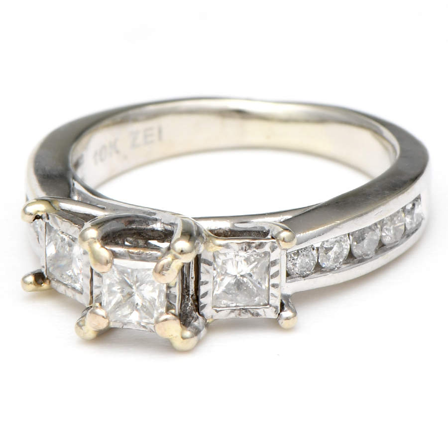 10KW Three Stone Princess Diamond(0.84) Ring-1