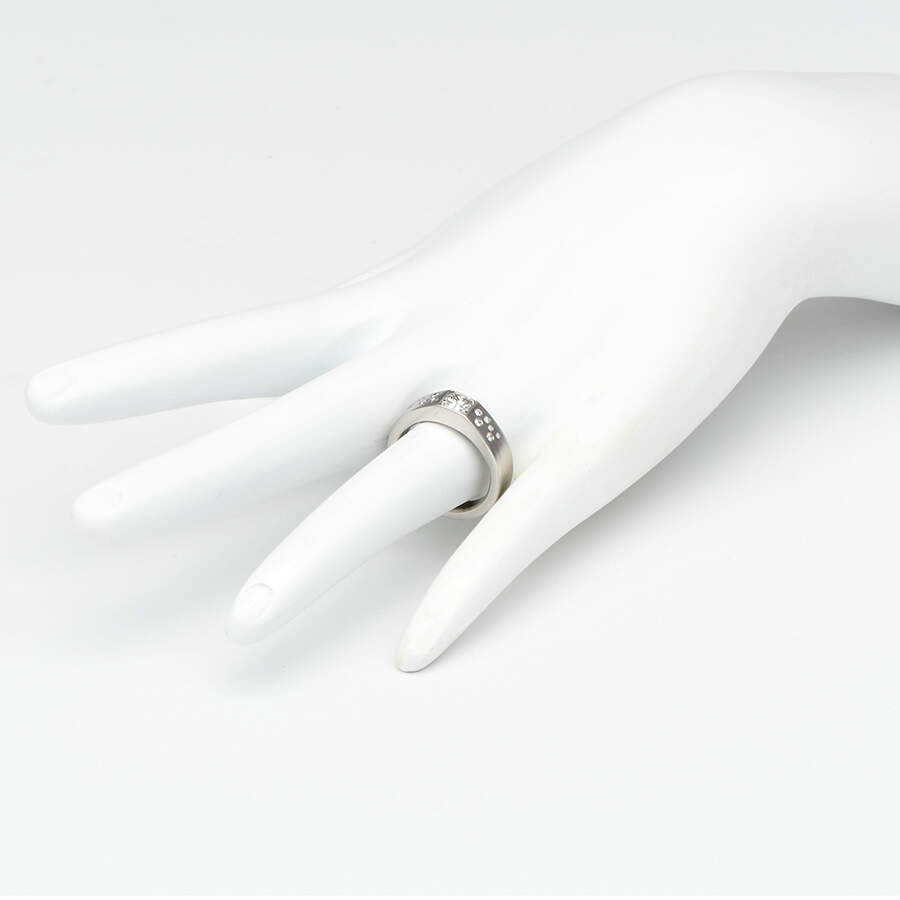 Platinum Diamond(0.70) Satin Finish Band Ring-5