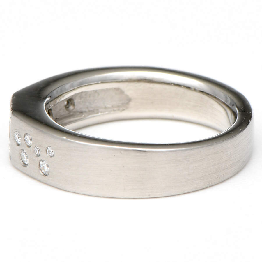 Platinum Diamond(0.70) Satin Finish Band Ring-3