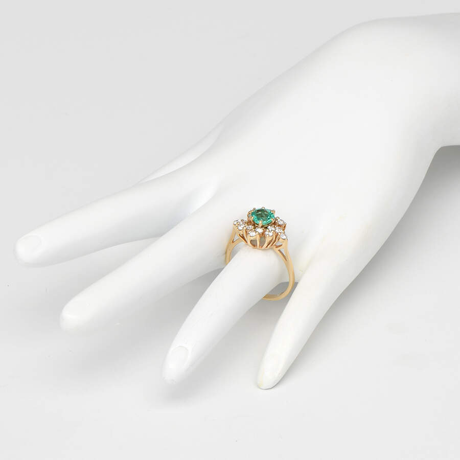 14KY Vintage Emerald(0.73) & Diamond(0.60) Ring-5
