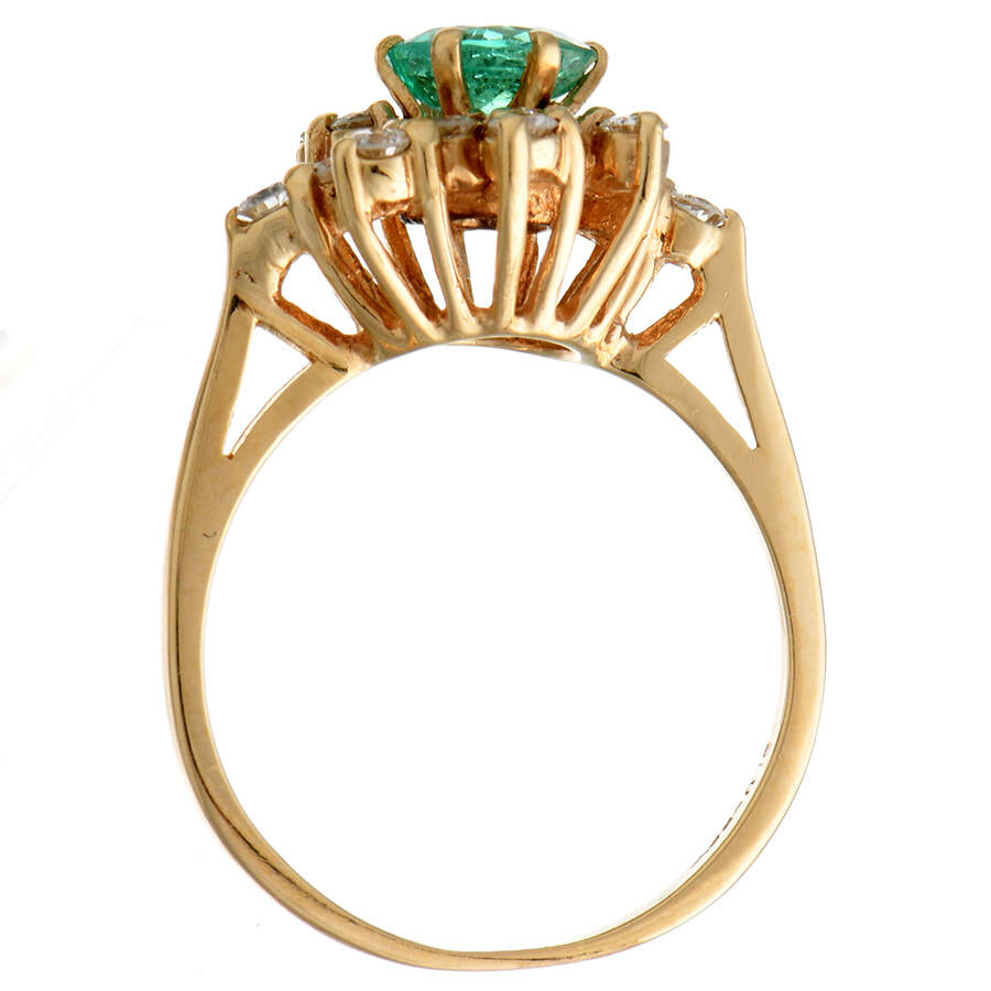 14KY Vintage Emerald(0.73) & Diamond(0.60) Ring-4