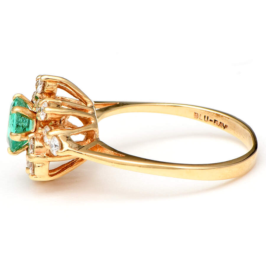 14KY Vintage Emerald(0.73) & Diamond(0.60) Ring-3