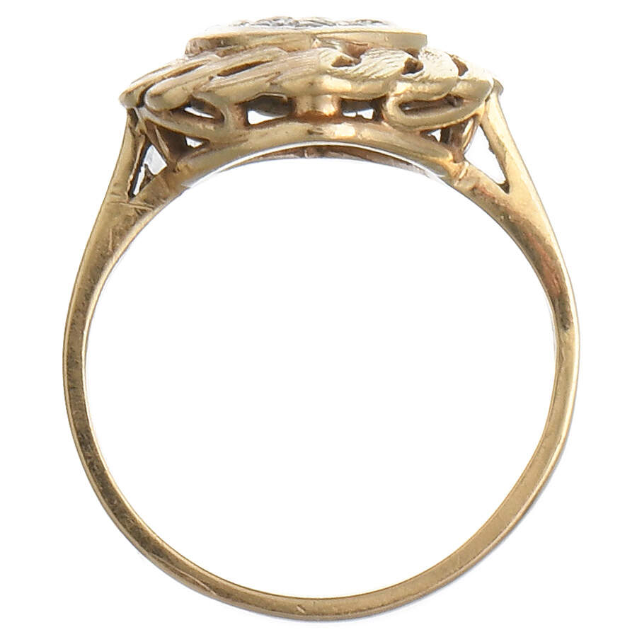 14KYW Vintage Pave Diamond (0.27) Rope Twist Ring-4