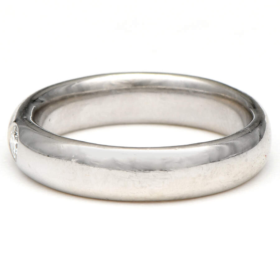 Platinum Diamond(0.10) 5mm Band Ring-3