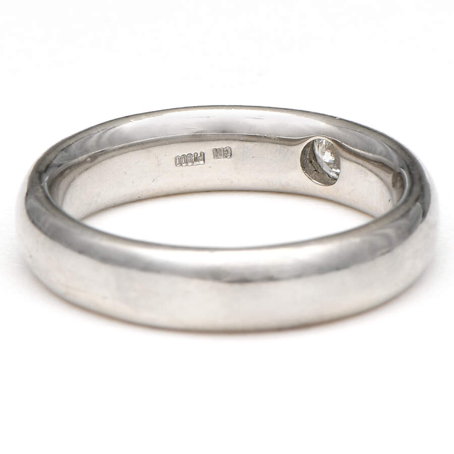 Platinum Diamond(0.10) 5mm Band Ring-2