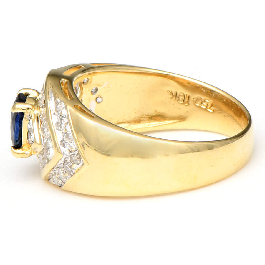 18KY Sapphire(0.71) & Diamond(0.64) Ring-3