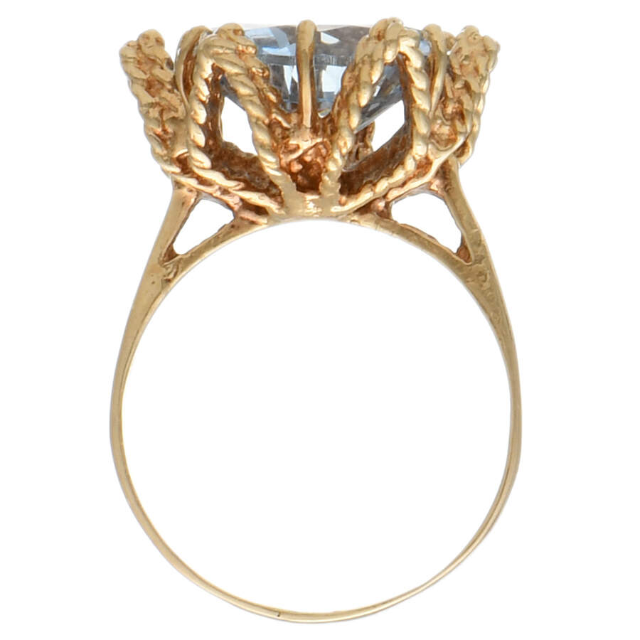 14KY Vintage Synthetic Blue Spinel Ring-4