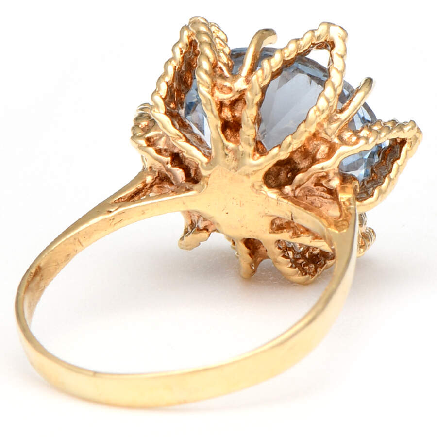 14KY Vintage Synthetic Blue Spinel Ring-2